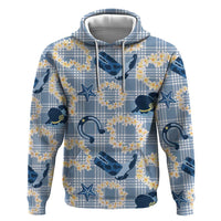 Aloha Hawaii Paniolo Jeans Palaka Zip Hoodie Coastal Rodeo LT7 Pullover Hoodie Pastel Blue - Polynesian Pride