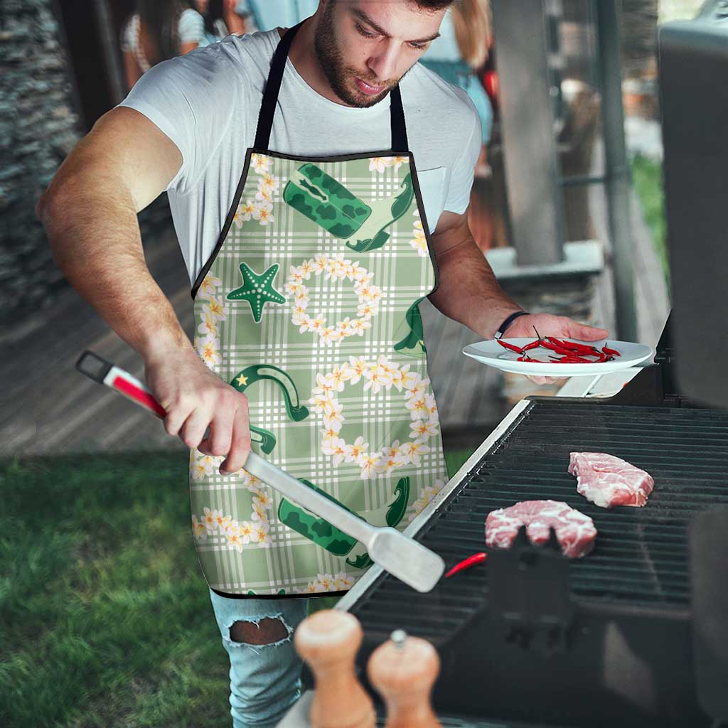 Aloha Hawaii Paniolo Mint Palaka Apron Coastal Rodeo - Polynesian Pride