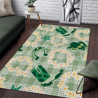 Aloha Hawaii Paniolo Mint Palaka Area Rug Coastal Rodeo - Polynesian Pride