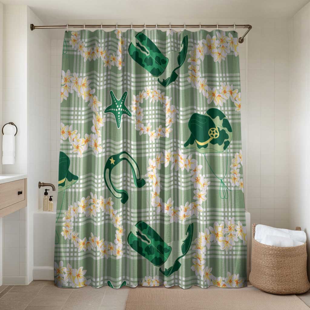 Aloha Hawaii Paniolo Mint Palaka Bathroom Set Coastal Rodeo - Polynesian Pride