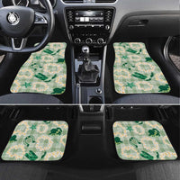 Aloha Hawaii Paniolo Mint Palaka Car Mats Coastal Rodeo LT7 Set 4pcs Mint - Polynesian Pride