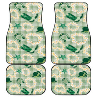 Aloha Hawaii Paniolo Mint Palaka Car Mats Coastal Rodeo LT7 - Polynesian Pride