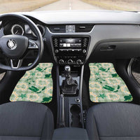 Aloha Hawaii Paniolo Mint Palaka Car Mats Coastal Rodeo LT7 Set 2pcs - Front Mint - Polynesian Pride