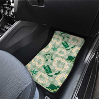Aloha Hawaii Paniolo Mint Palaka Car Mats Coastal Rodeo LT7 - Polynesian Pride