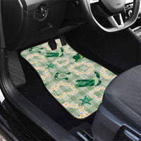 Aloha Hawaii Paniolo Mint Palaka Car Mats Coastal Rodeo LT7 - Polynesian Pride