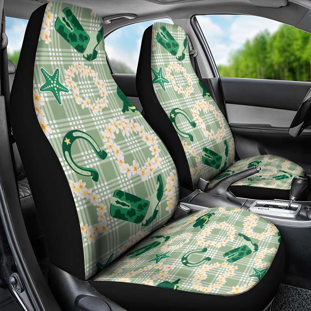 Aloha Hawaii Paniolo Mint Palaka Car Seat Cover Coastal Rodeo - Polynesian Pride