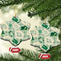 Aloha Hawaii Paniolo Mint Palaka Ceramic Ornament Coastal Rodeo - Polynesian Pride