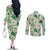 Aloha Hawaii Paniolo Mint Palaka Couples Matching Off The Shoulder Long Sleeve Dress and Long Sleeve Button Shirt Coastal Rodeo - Polynesian Pride