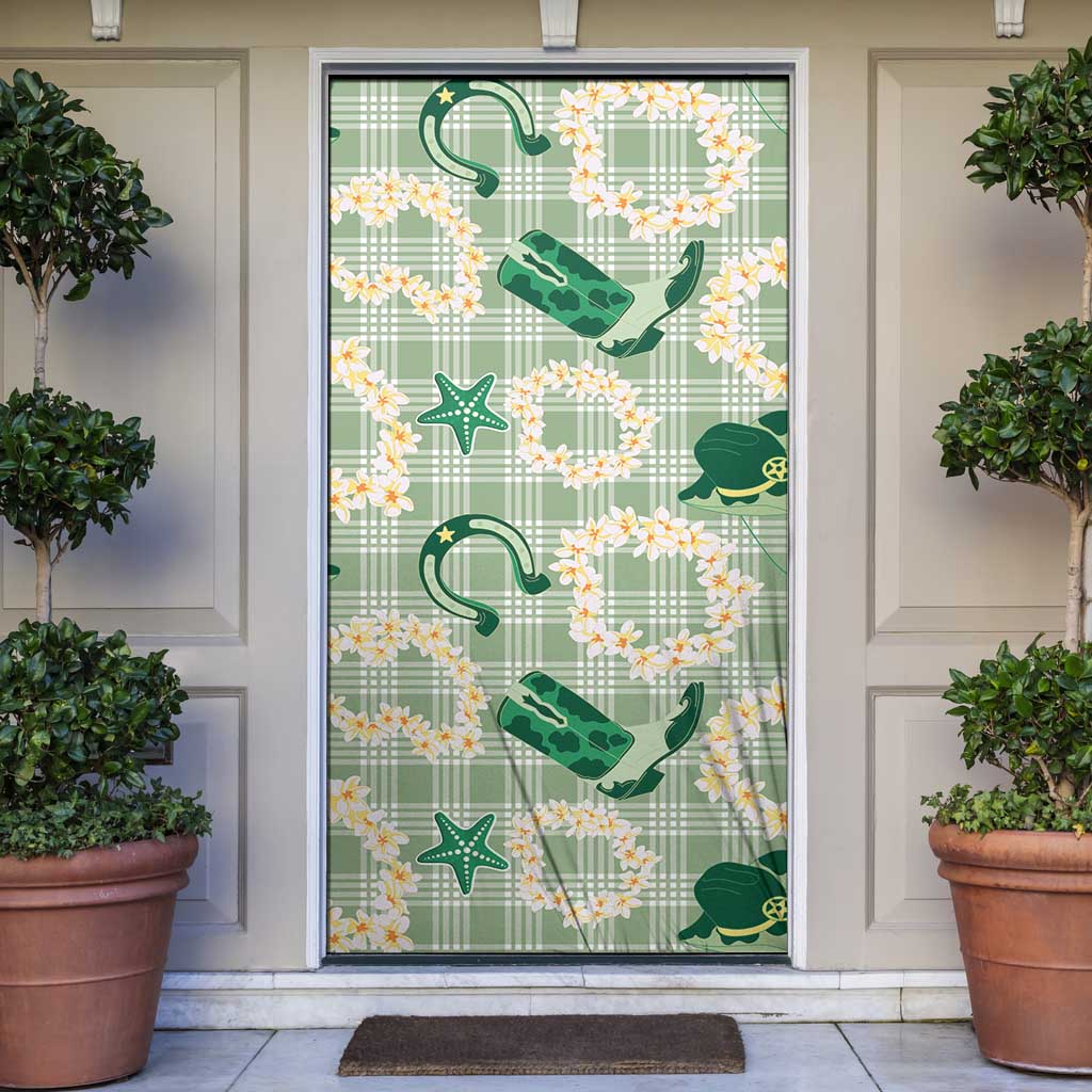 Aloha Hawaii Paniolo Mint Palaka Door Cover Coastal Rodeo LT7 Mint - Polynesian Pride