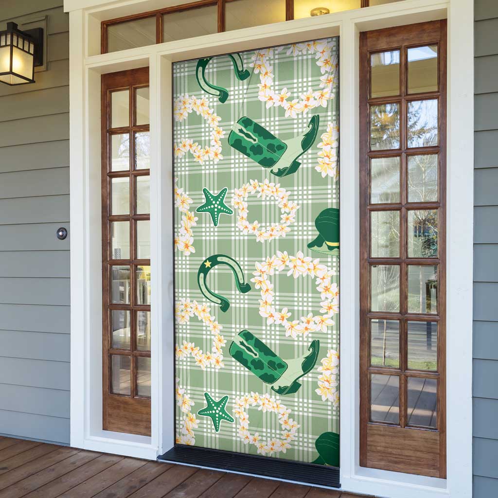 Aloha Hawaii Paniolo Mint Palaka Door Cover Coastal Rodeo LT7 - Polynesian Pride