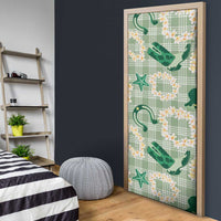 Aloha Hawaii Paniolo Mint Palaka Door Cover Coastal Rodeo LT7 - Polynesian Pride