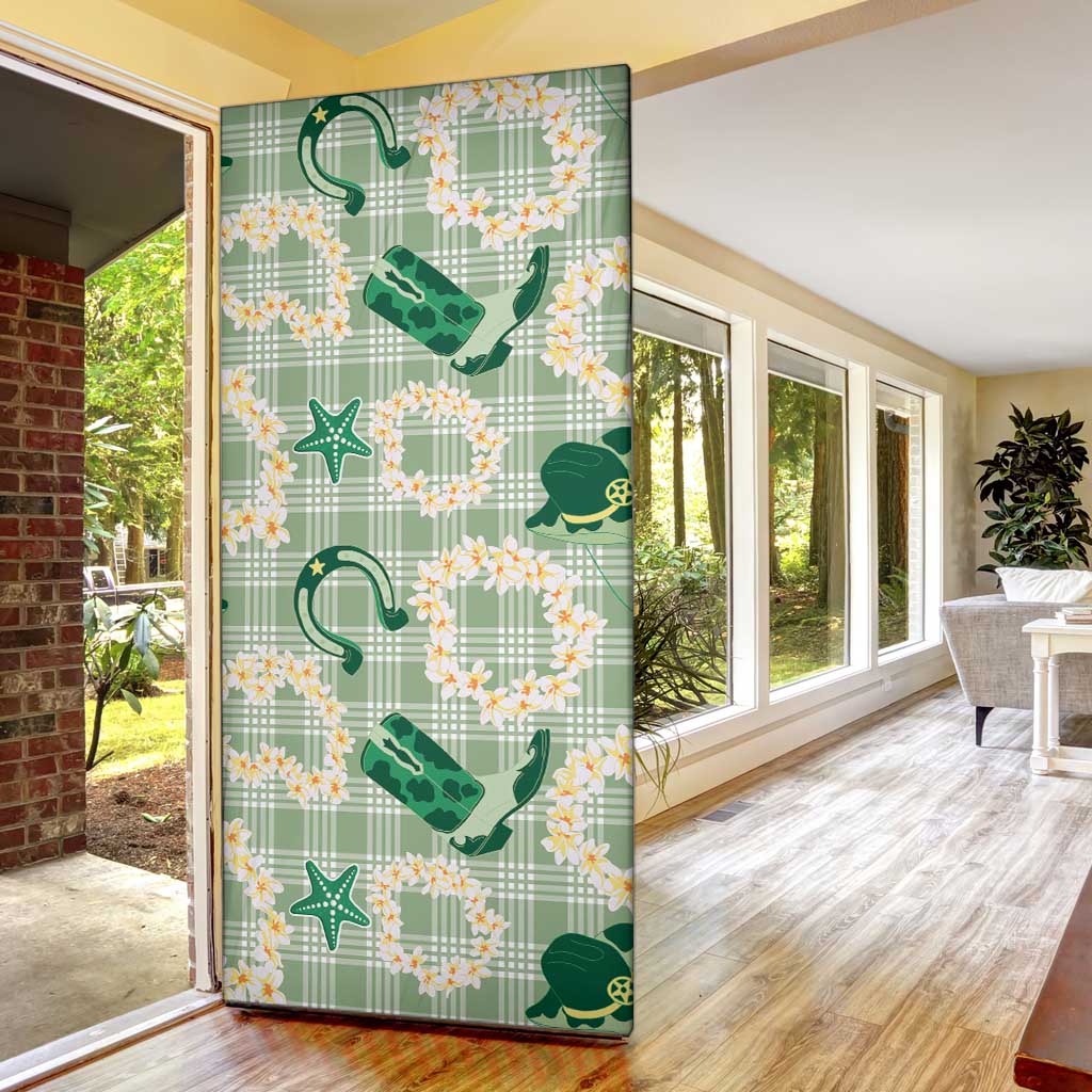 Aloha Hawaii Paniolo Mint Palaka Door Cover Coastal Rodeo LT7 - Polynesian Pride