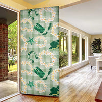 Aloha Hawaii Paniolo Mint Palaka Door Cover Coastal Rodeo LT7 - Polynesian Pride