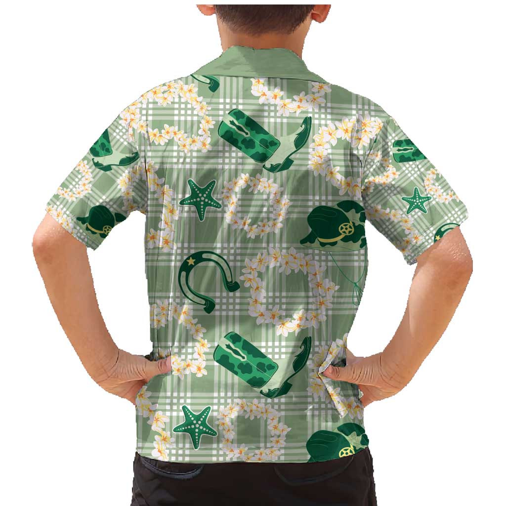 Aloha Hawaii Paniolo Mint Palaka Family Matching Mermaid Dress and Hawaiian Shirt Coastal Rodeo - Polynesian Pride