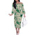 Aloha Hawaii Paniolo Mint Palaka Family Matching Off The Shoulder Long Sleeve Dress and Hawaiian Shirt Coastal Rodeo - Polynesian Pride