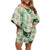Aloha Hawaii Paniolo Mint Palaka Family Matching Off Shoulder Short Dress and Hawaiian Shirt Coastal Rodeo - Polynesian Pride