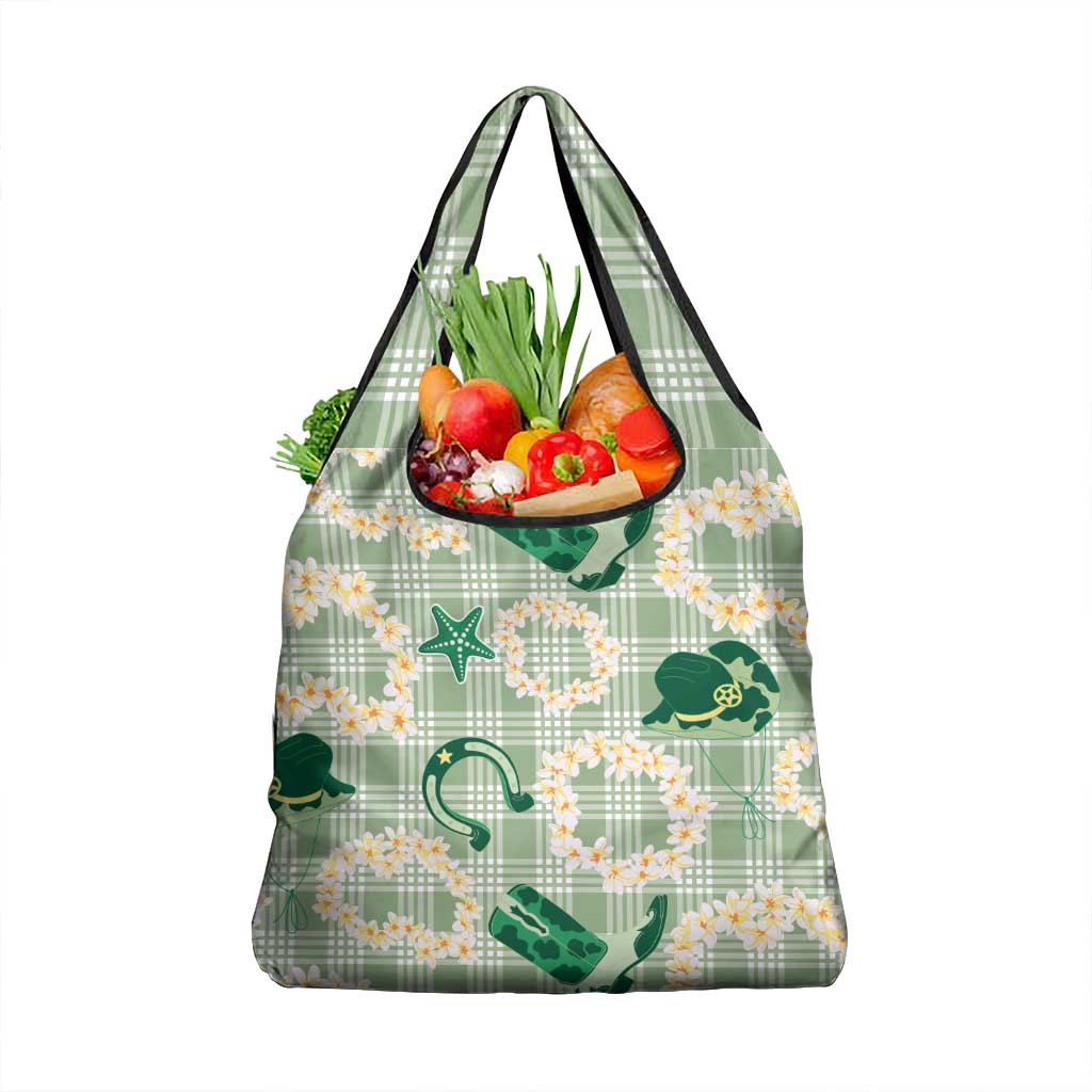 Aloha Hawaii Paniolo Mint Palaka Grocery Bag Coastal Rodeo LT7 1-pack One Size Mint - Polynesian Pride