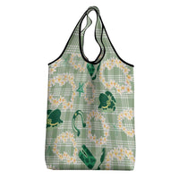 Aloha Hawaii Paniolo Mint Palaka Grocery Bag Coastal Rodeo - Polynesian Pride