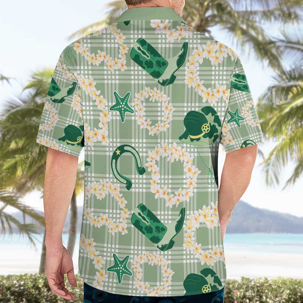 Aloha Hawaii Paniolo Mint Palaka Hawaiian Shirt Coastal Rodeo - Polynesian Pride