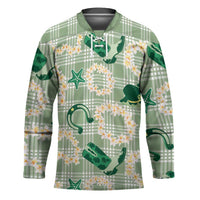 Aloha Hawaii Paniolo Mint Palaka Hockey Jersey Coastal Rodeo LT7 Unisex Mint - Polynesian Pride
