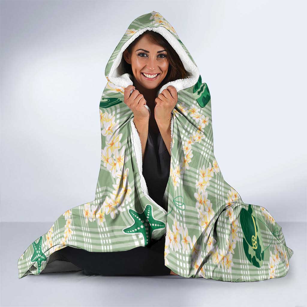 Aloha Hawaii Paniolo Mint Palaka Hooded Blanket Coastal Rodeo - Polynesian Pride