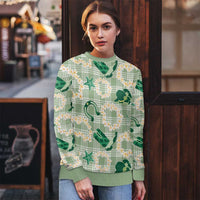 Aloha Hawaii Paniolo Mint Palaka Ugly Christmas Sweater Coastal Rodeo - Polynesian Pride