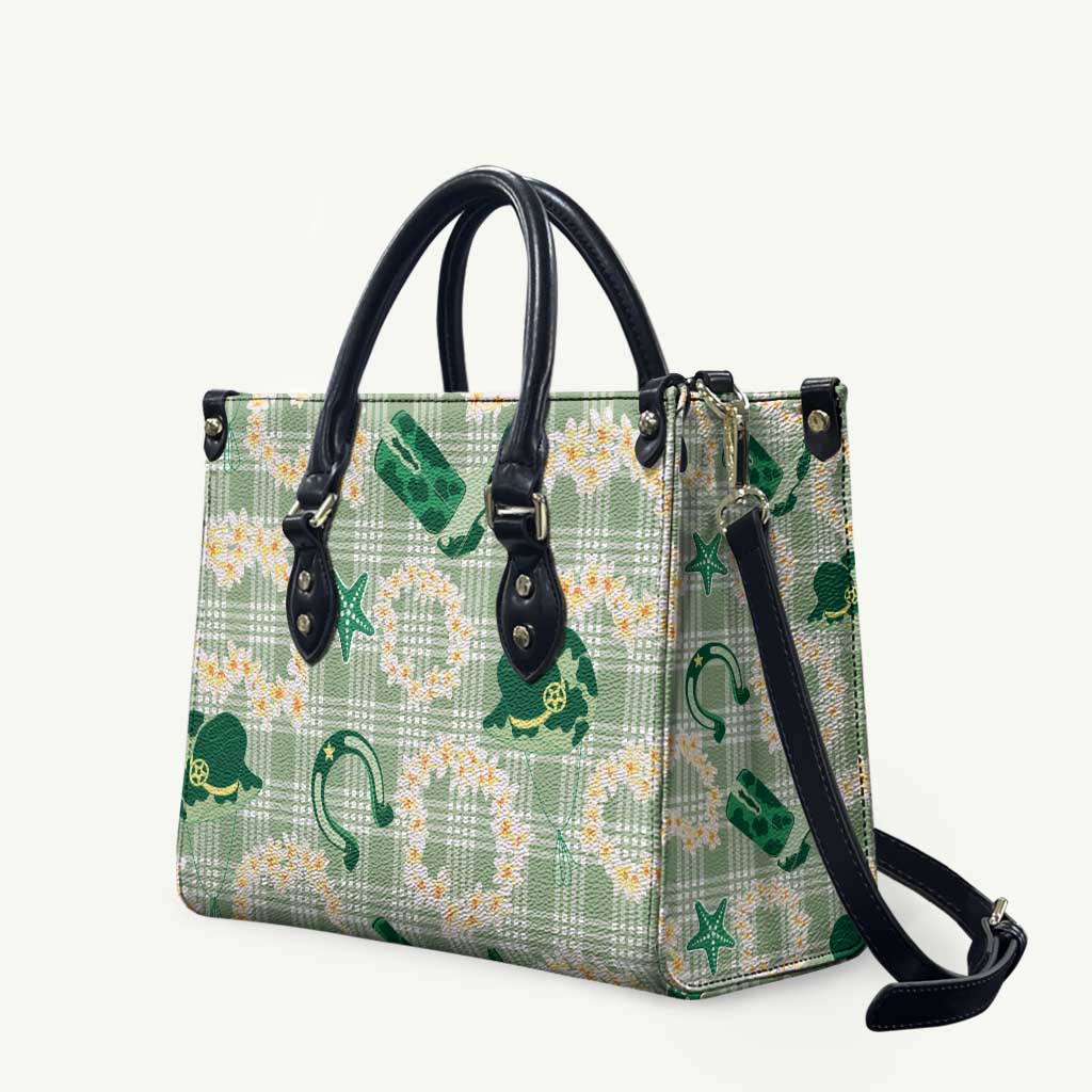 Aloha Hawaii Paniolo Mint Palaka Leather Bag Coastal Rodeo LT7 Mint - Polynesian Pride