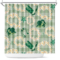 Aloha Hawaii Paniolo Mint Palaka Shower Curtain Coastal Rodeo LT7 Mint - Polynesian Pride