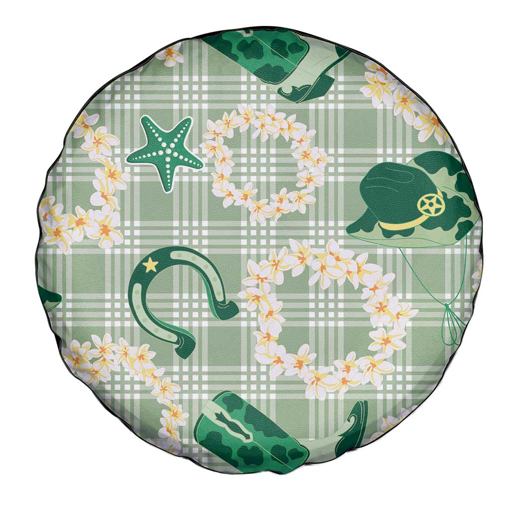 Aloha Hawaii Paniolo Mint Palaka Spare Tire Cover Coastal Rodeo - Polynesian Pride