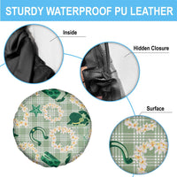 Aloha Hawaii Paniolo Mint Palaka Spare Tire Cover Coastal Rodeo - Polynesian Pride