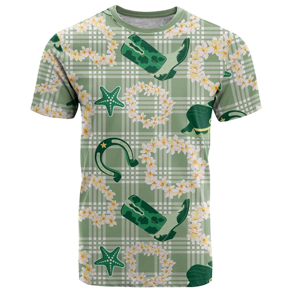 Aloha Hawaii Paniolo Mint Palaka T Shirt Coastal Rodeo - Polynesian Pride