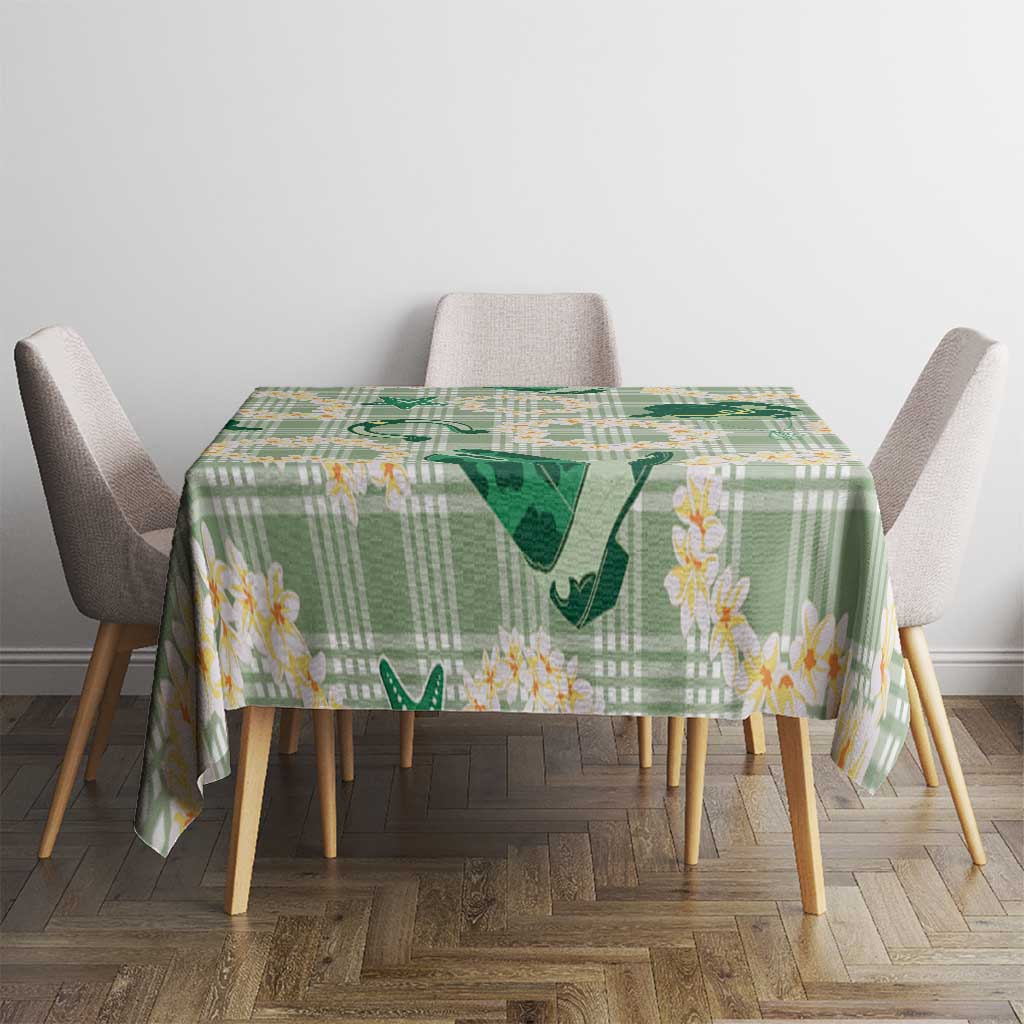 Aloha Hawaii Paniolo Mint Palaka Tablecloth Coastal Rodeo - Polynesian Pride