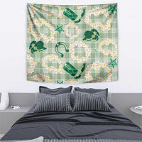 Aloha Hawaii Paniolo Mint Palaka Tapestry Coastal Rodeo - Polynesian Pride