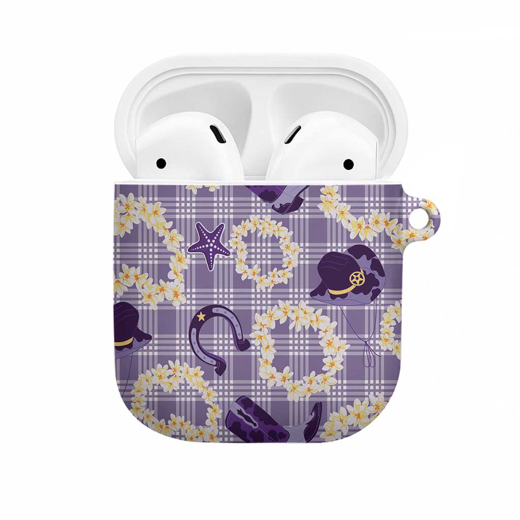 Aloha Hawaii Paniolo Lavender Palaka AirPods Case Coastal Rodeo LT7 Lavender - Polynesian Pride