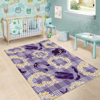 Aloha Hawaii Paniolo Lavender Palaka Area Rug Coastal Rodeo - Polynesian Pride