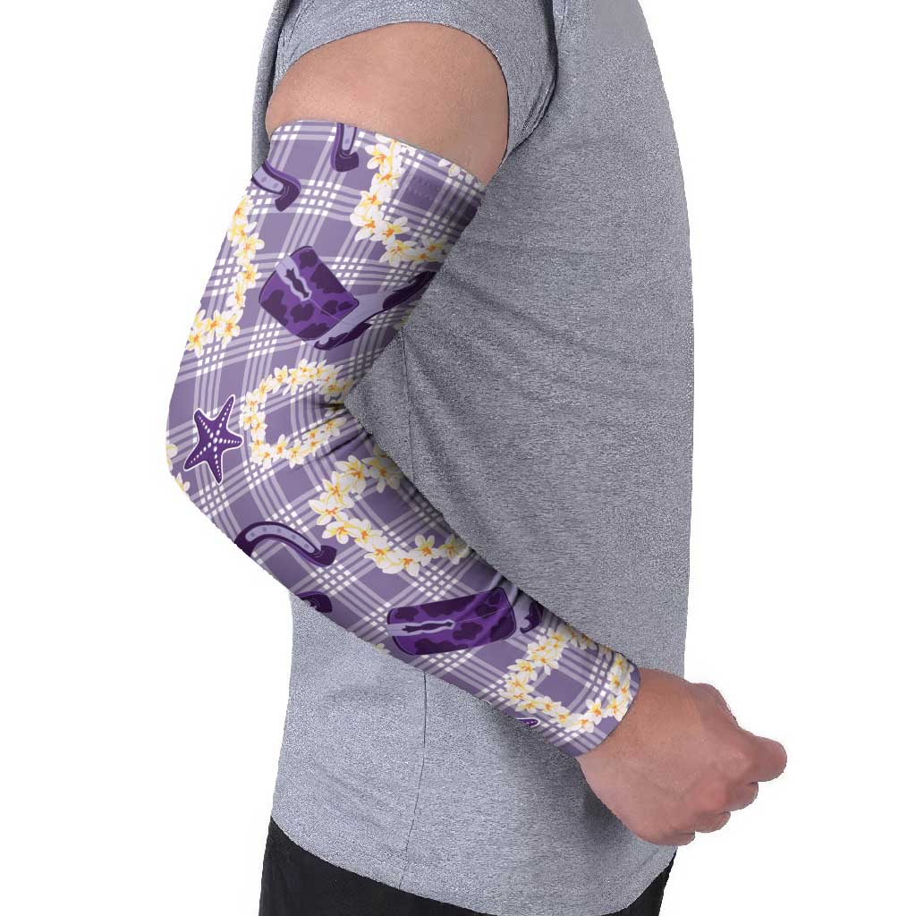 Aloha Hawaii Paniolo Lavender Palaka Arm Sleeves Coastal Rodeo LT7 - Polynesian Pride