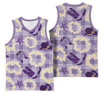 Aloha Hawaii Paniolo Lavender Palaka Basketball Jersey Coastal Rodeo - Polynesian Pride