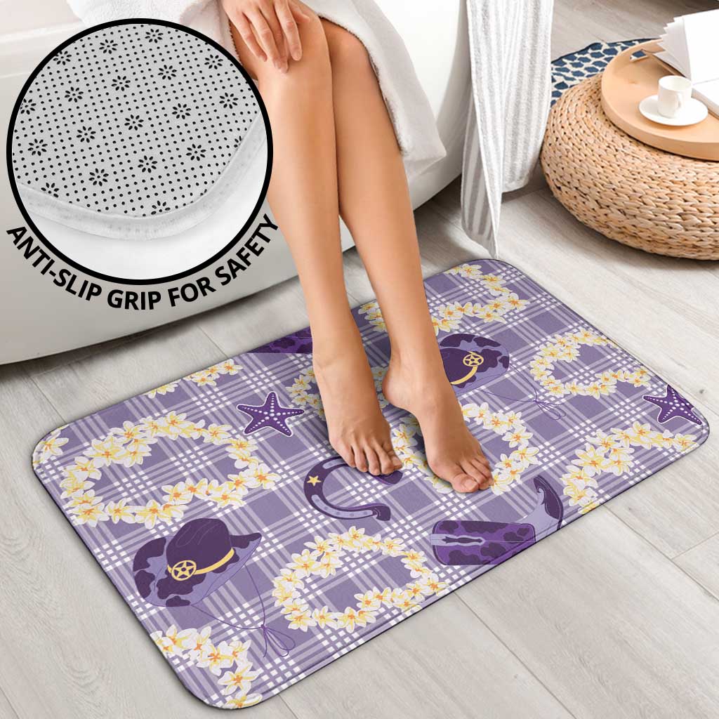 Aloha Hawaii Paniolo Lavender Palaka Bathroom Set Coastal Rodeo - Polynesian Pride