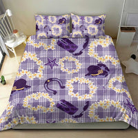 Aloha Hawaii Paniolo Lavender Palaka Bedding Set Coastal Rodeo - Polynesian Pride