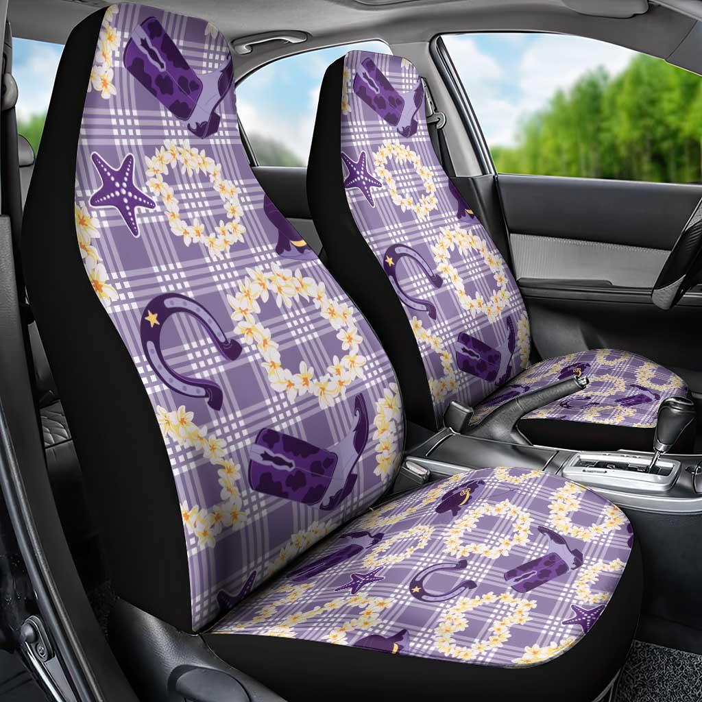 Aloha Hawaii Paniolo Lavender Palaka Car Seat Cover Coastal Rodeo - Polynesian Pride