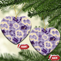 Aloha Hawaii Paniolo Lavender Palaka Ceramic Ornament Coastal Rodeo - Polynesian Pride