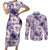 Aloha Hawaii Paniolo Lavender Palaka Couples Matching Short Sleeve Bodycon Dress and Long Sleeve Button Shirt Coastal Rodeo - Polynesian Pride