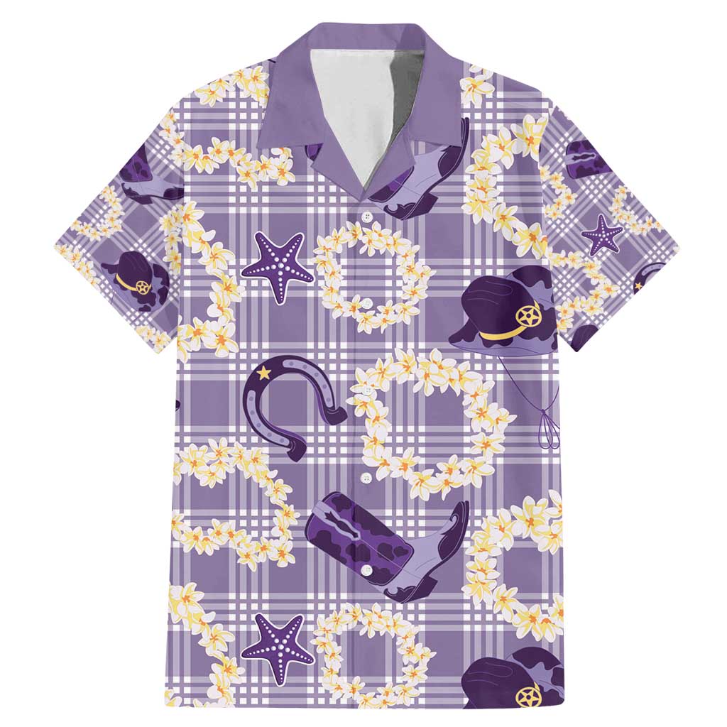 Aloha Hawaii Paniolo Lavender Palaka Family Matching Mermaid Dress and Hawaiian Shirt Coastal Rodeo - Polynesian Pride