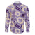 Aloha Hawaii Paniolo Lavender Palaka Family Matching Off The Shoulder Long Sleeve Dress and Hawaiian Shirt Coastal Rodeo - Polynesian Pride