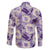 Aloha Hawaii Paniolo Lavender Palaka Family Matching Off The Shoulder Long Sleeve Dress and Hawaiian Shirt Coastal Rodeo - Polynesian Pride
