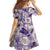 Aloha Hawaii Paniolo Lavender Palaka Family Matching Off Shoulder Short Dress and Hawaiian Shirt Coastal Rodeo - Polynesian Pride