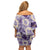 Aloha Hawaii Paniolo Lavender Palaka Family Matching Off Shoulder Short Dress and Hawaiian Shirt Coastal Rodeo - Polynesian Pride