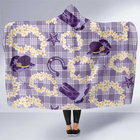 Aloha Hawaii Paniolo Lavender Palaka Hooded Blanket Coastal Rodeo LT7 One Size Lavender - Polynesian Pride