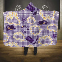 Aloha Hawaii Paniolo Lavender Palaka Hooded Blanket Coastal Rodeo LT7 - Polynesian Pride
