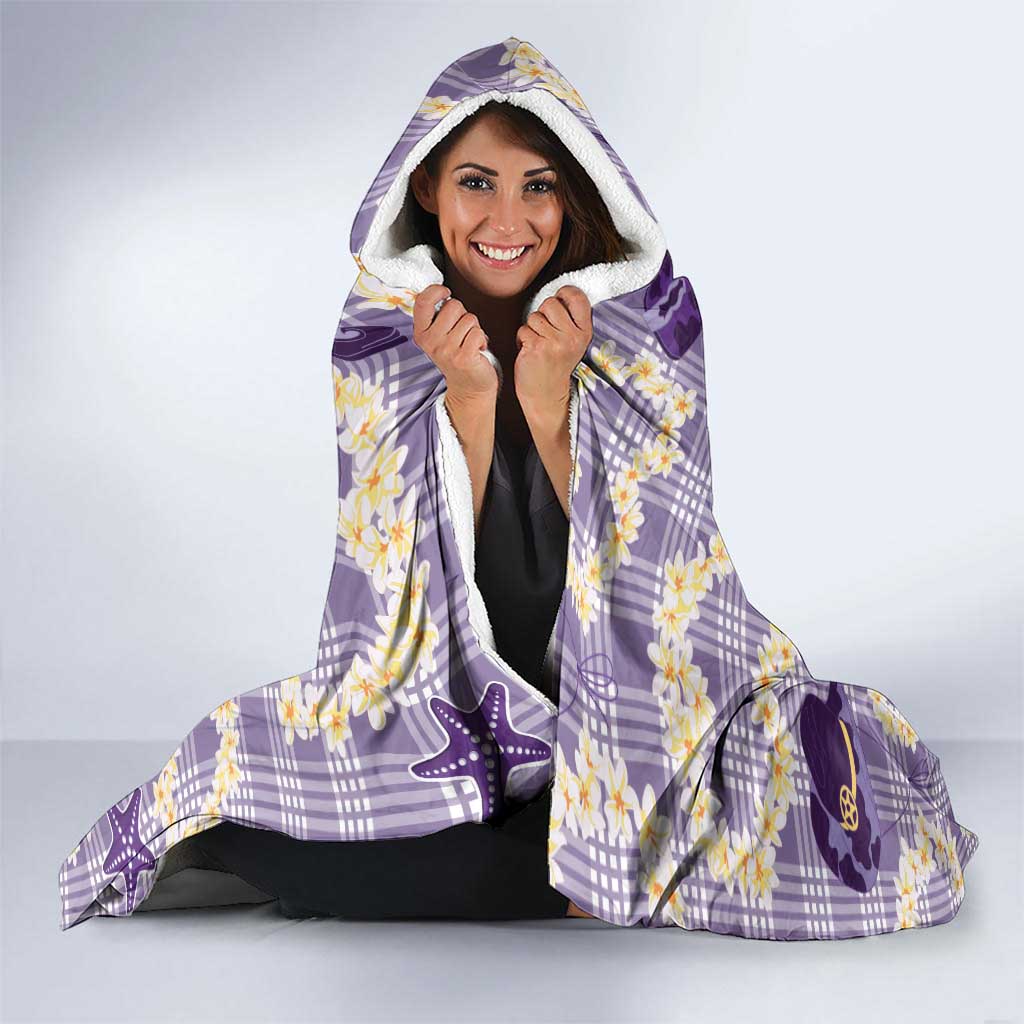 Aloha Hawaii Paniolo Lavender Palaka Hooded Blanket Coastal Rodeo LT7 - Polynesian Pride